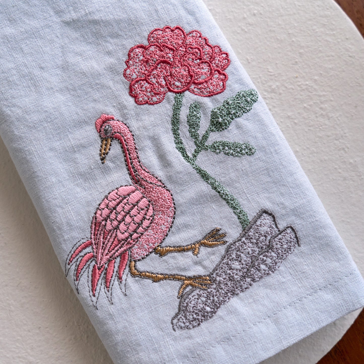 Longevity Series I (Crane and Peony Handkerchief)