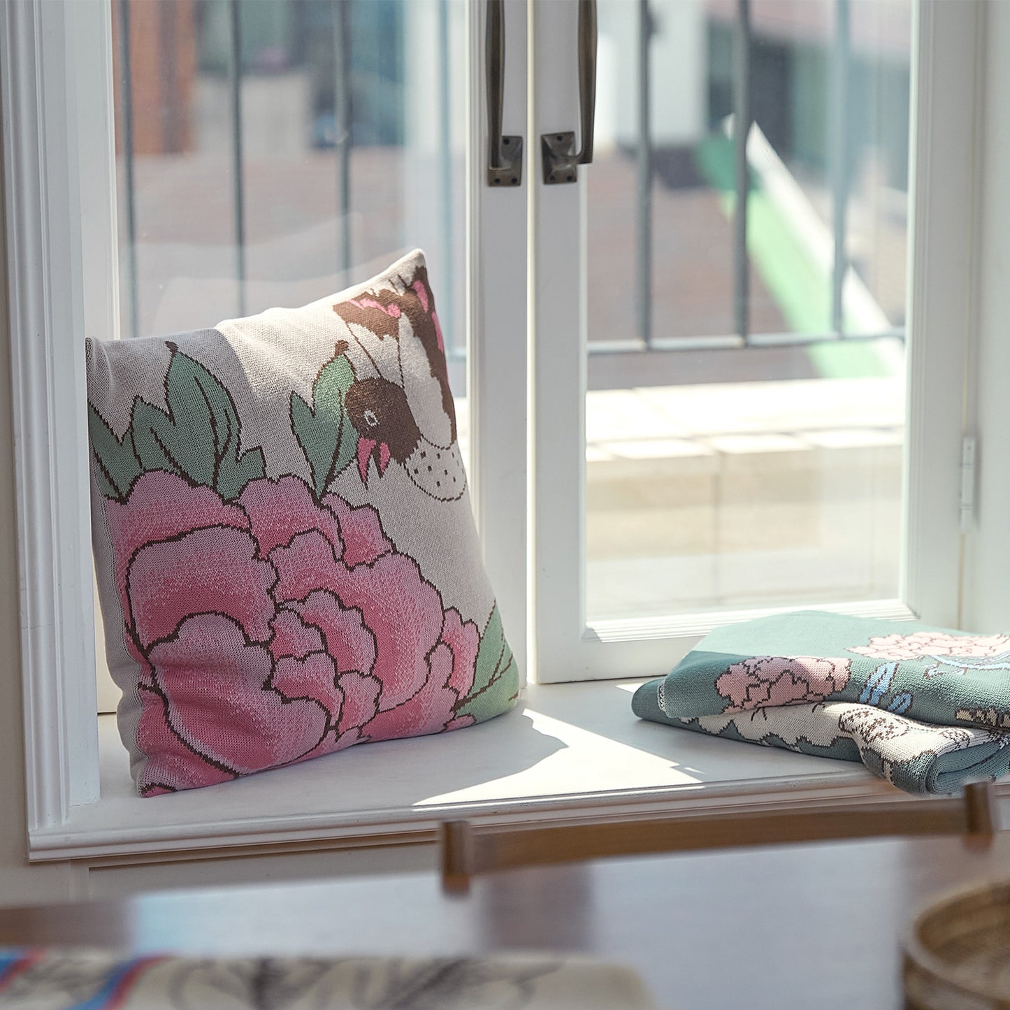 Peony and Bird Cushion Cover (Set of 2)