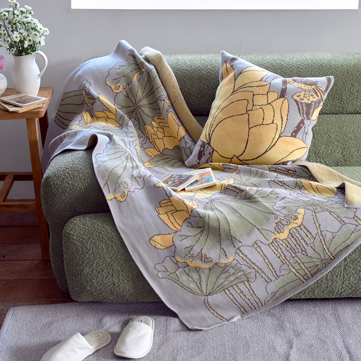 Lotus and Bird Cushion Cover (Set of 2)