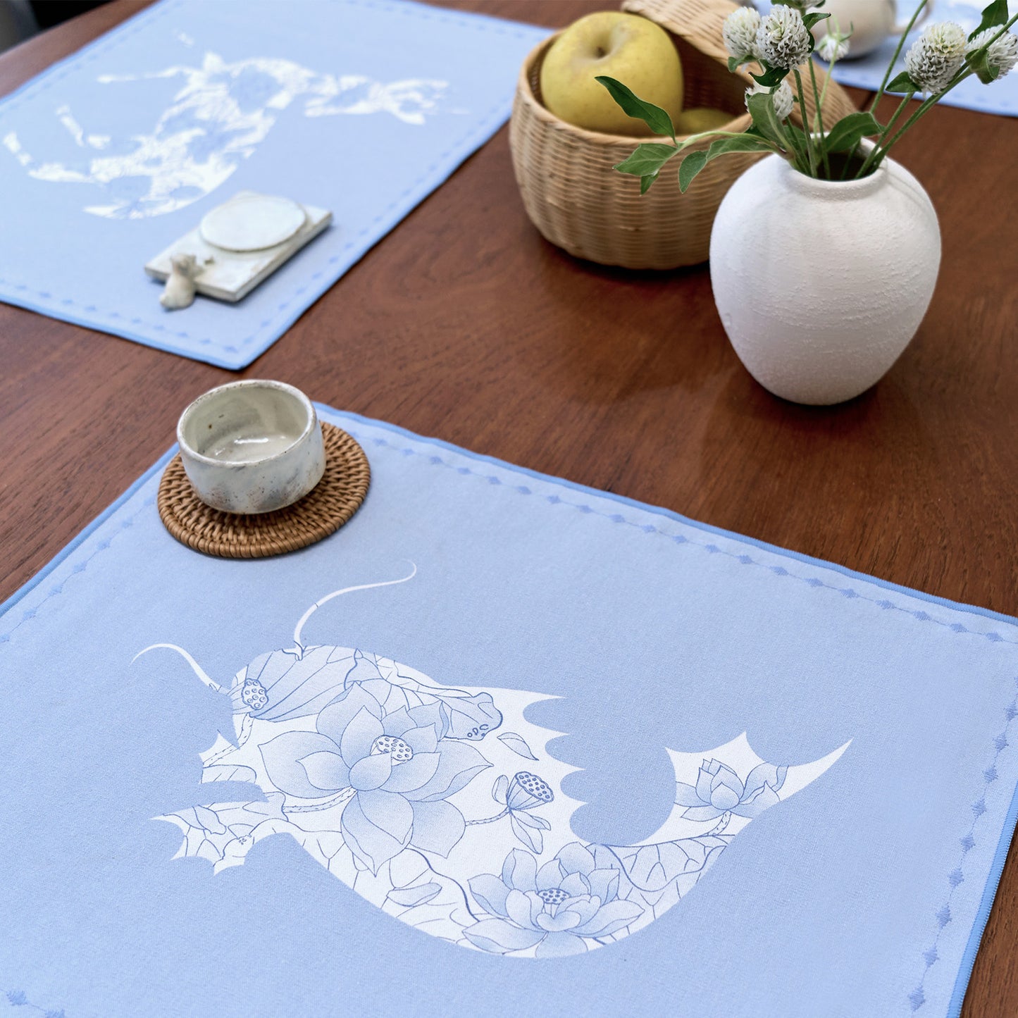 Abundance & Blessings Table Mat Set (Blue)