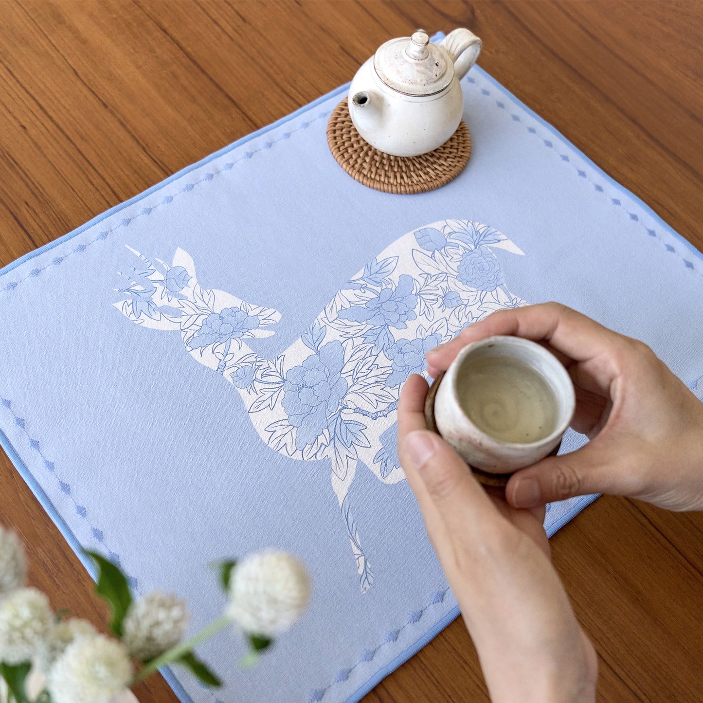 Abundance & Blessings Table Mat Set (Blue)