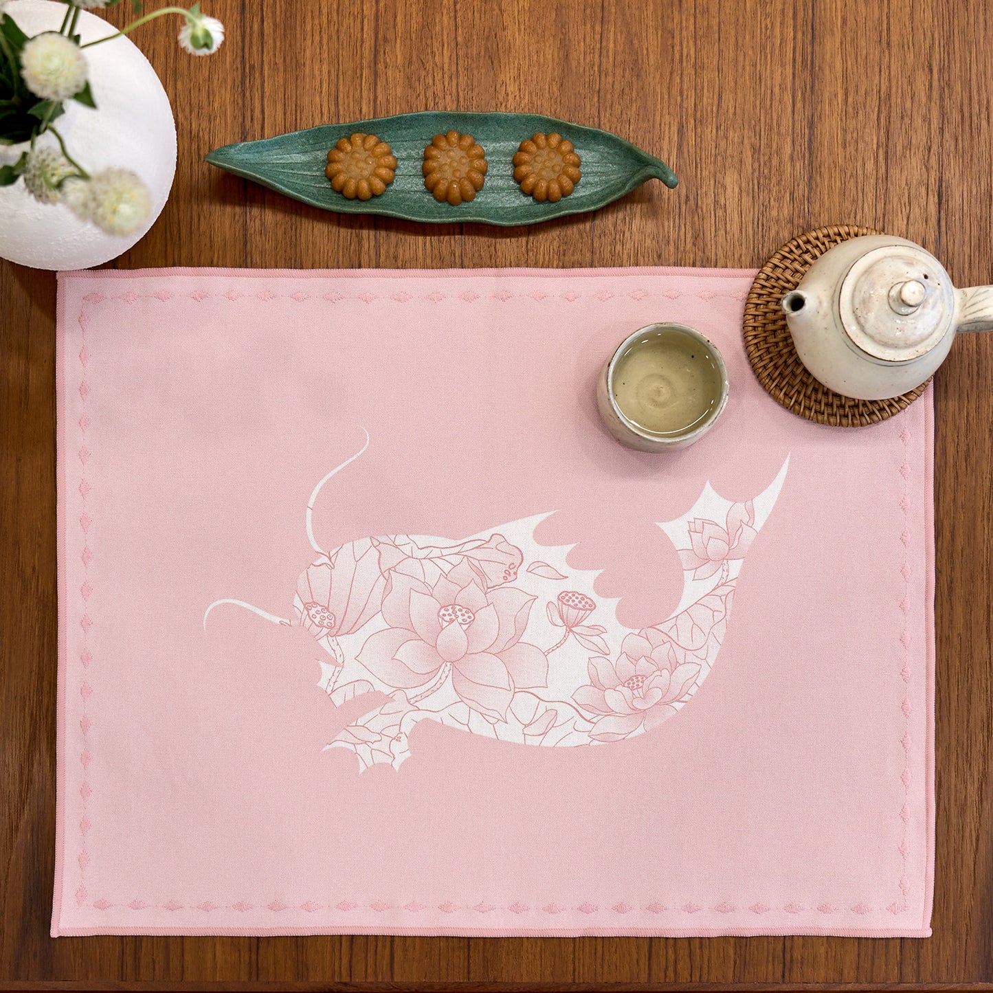 Abundance & Blessings Table Mat Set (Pink)