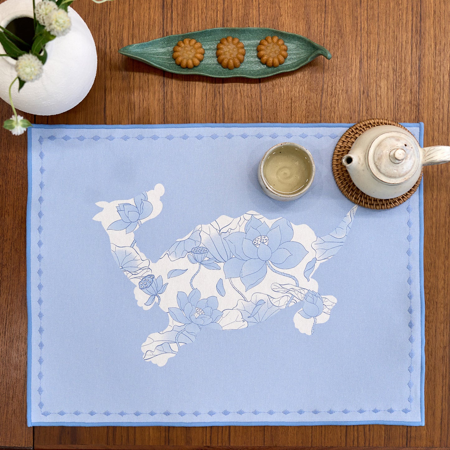 Abundance & Blessings Table Mat Set (Blue)