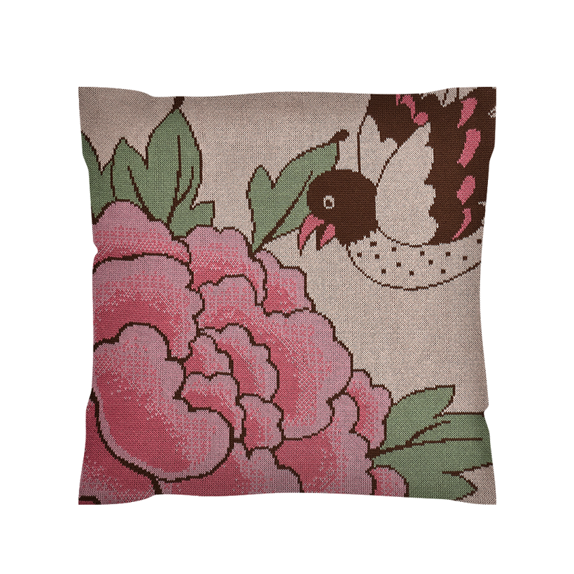 Peony and Bird Cushion Cover (Set of 2)