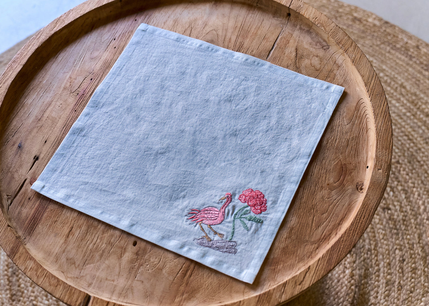 Longevity Series I (Crane and Peony Handkerchief)