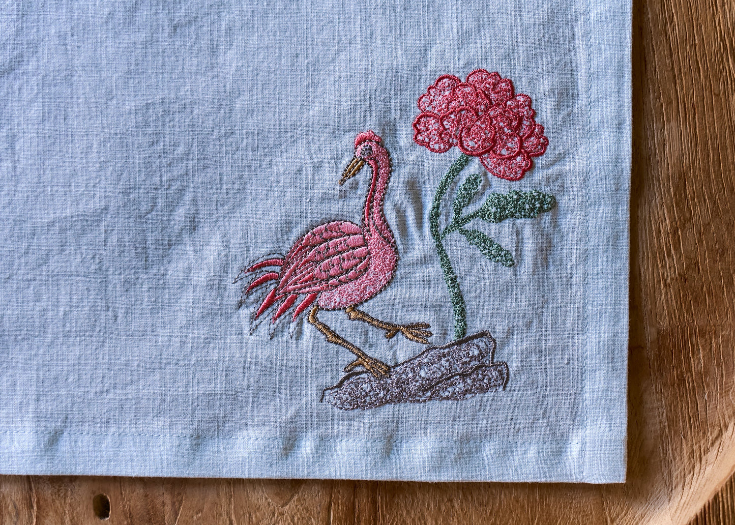 Longevity Series I (Crane and Peony Handkerchief)