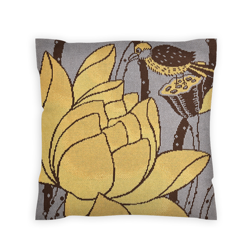 Lotus and Bird Cushion Cover (Set of 2)