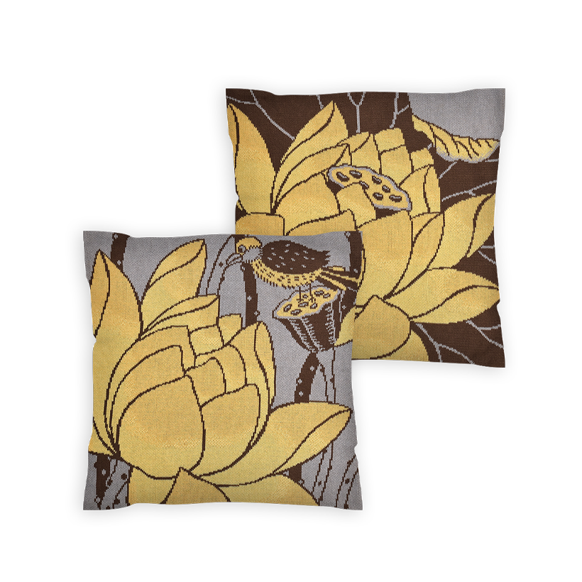 Lotus and Bird Cushion Cover (Set of 2)