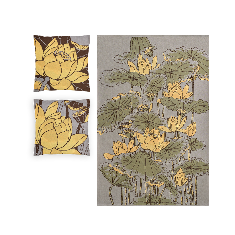 Lotus and Bird Cushion Cover (Set of 2)
