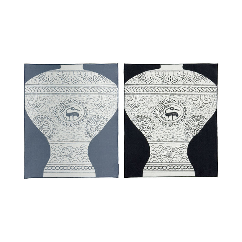 Buncheong Vase Handkerchief (Black)