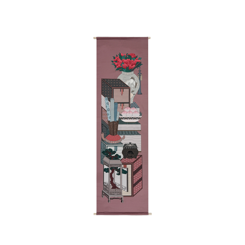 Chaekgeori Table Runner (Burgundy)