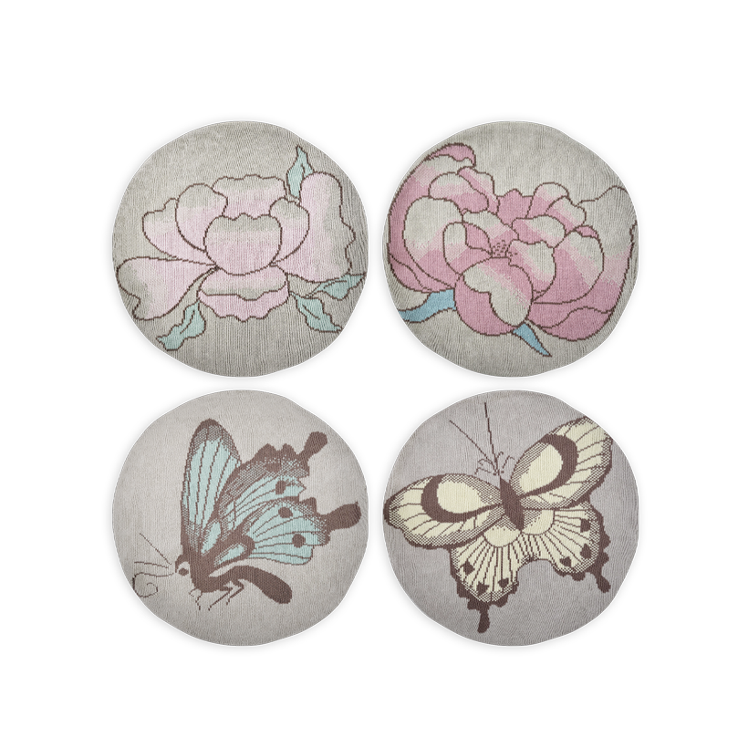 Light Pink Peony Round Cushion Cover