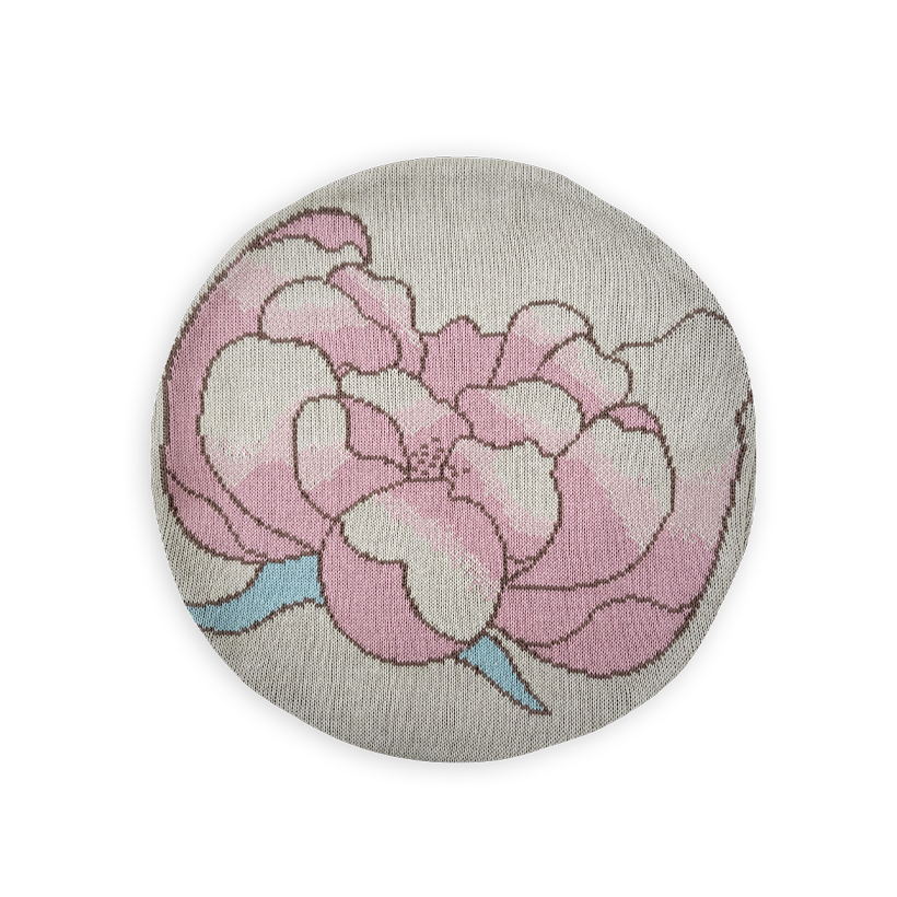 Pink Peony Round Cushion Cover