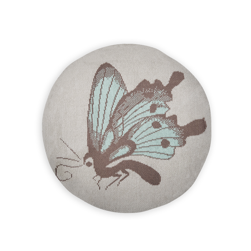 Mint Butterly Round Cushion