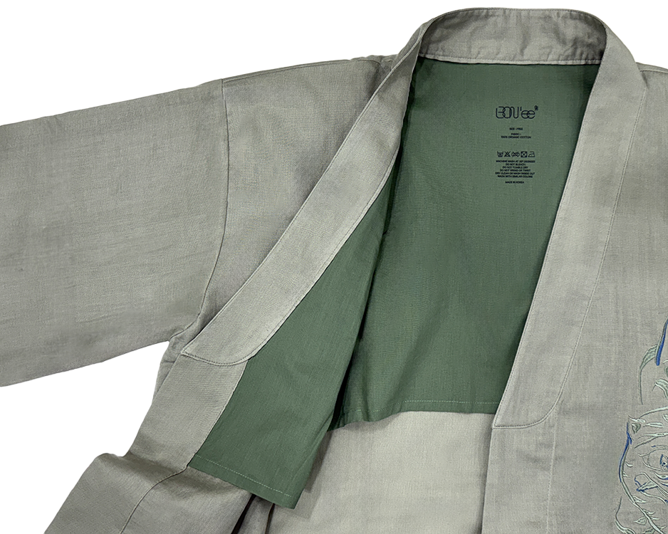 Longevity Crane and Peony Hanbok Robe