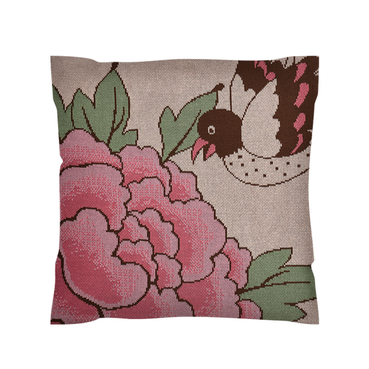 Peony and Bird Cushion Cover (Set of 2)