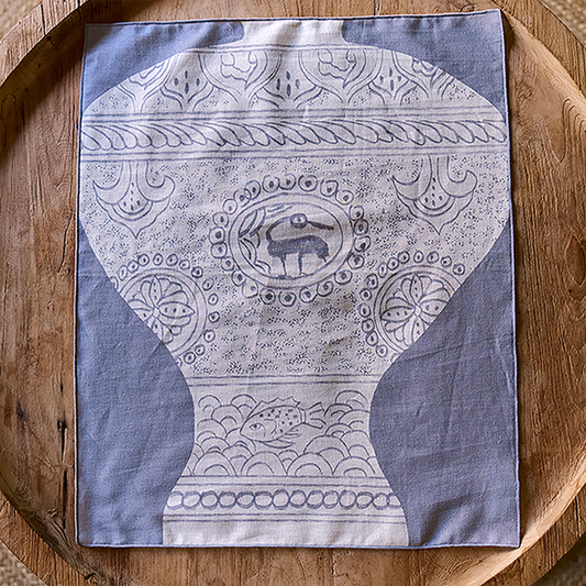 Buncheong Vase Handkerchief (Blue)