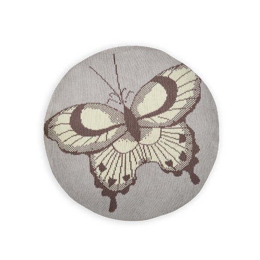 Yellow Butterfly Round Cushion Cover