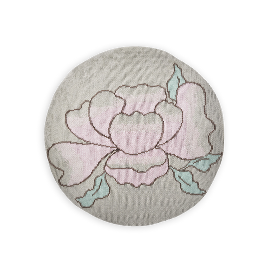 Light Pink Peony Round Cushion Cover