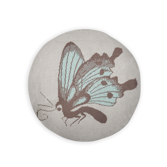 Mint Butterly Round Cushion